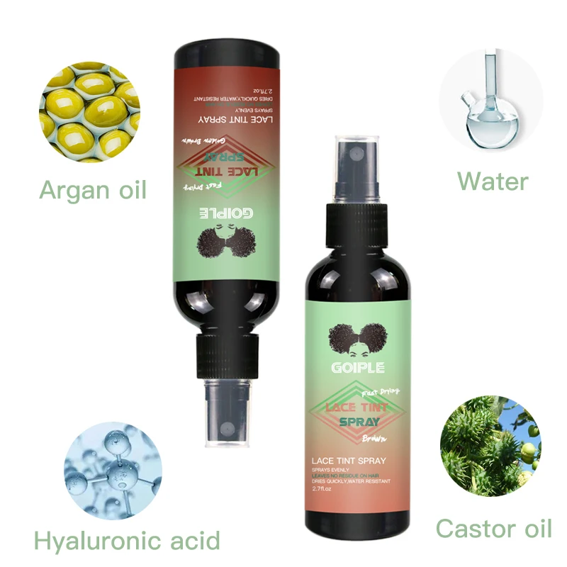 Private Label Dye Natural Wig Dyeing Spray For Lace Wigs Closure Front Hair Color Scalp Hide Wig Knots Concealer Lace Tint Spray