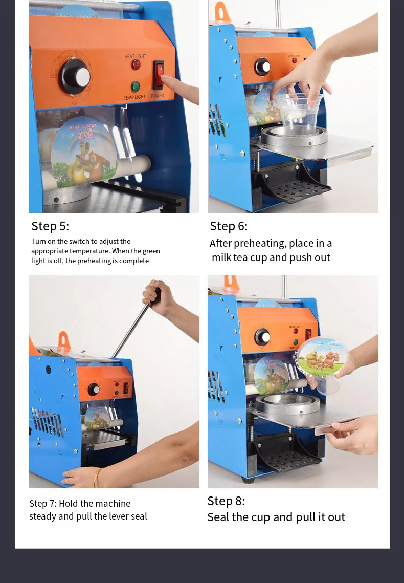 Good Quality 300W Semi-auto Cup Sealer Bubble Tea Equipment Cup Sealing Machine Sealing Machine