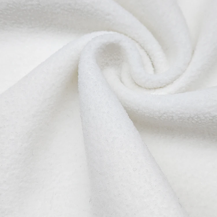 Customized Colors Thick Double Fleece Fabric, 200GSM Solid Polyester Material Tech Polartec Fleece Fabric For Clothes/