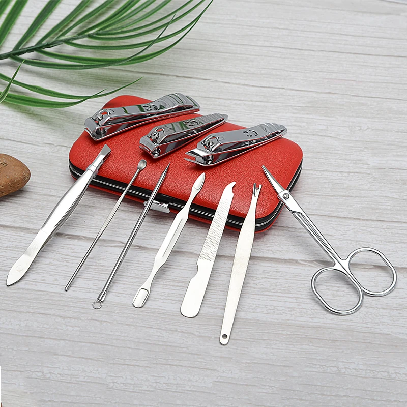 Custom Stainless Steel Personal Care Nail Scissors Nail Clippers Set 10pcs Women Cutter Pedicure Manicure kit