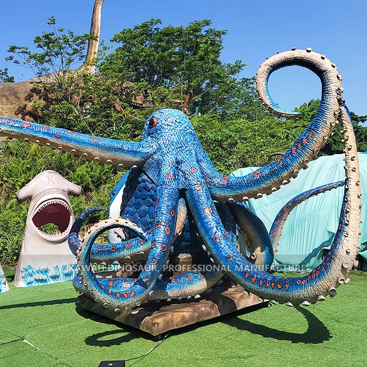 Lifelike Octopus Statue Animatronic Animals Water Park Decorations