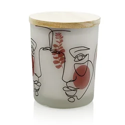 Human Face Empty Candle Holder Beauty Dressing Brush Pen Box Storage Cute Glass Cups Candle Jars with Lids in Bulk