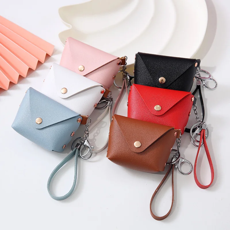 Women Fashion Custom Coin Purse PU Leather Mini Coin Purse Keychain Portable Wallet Bag (1600651003779)