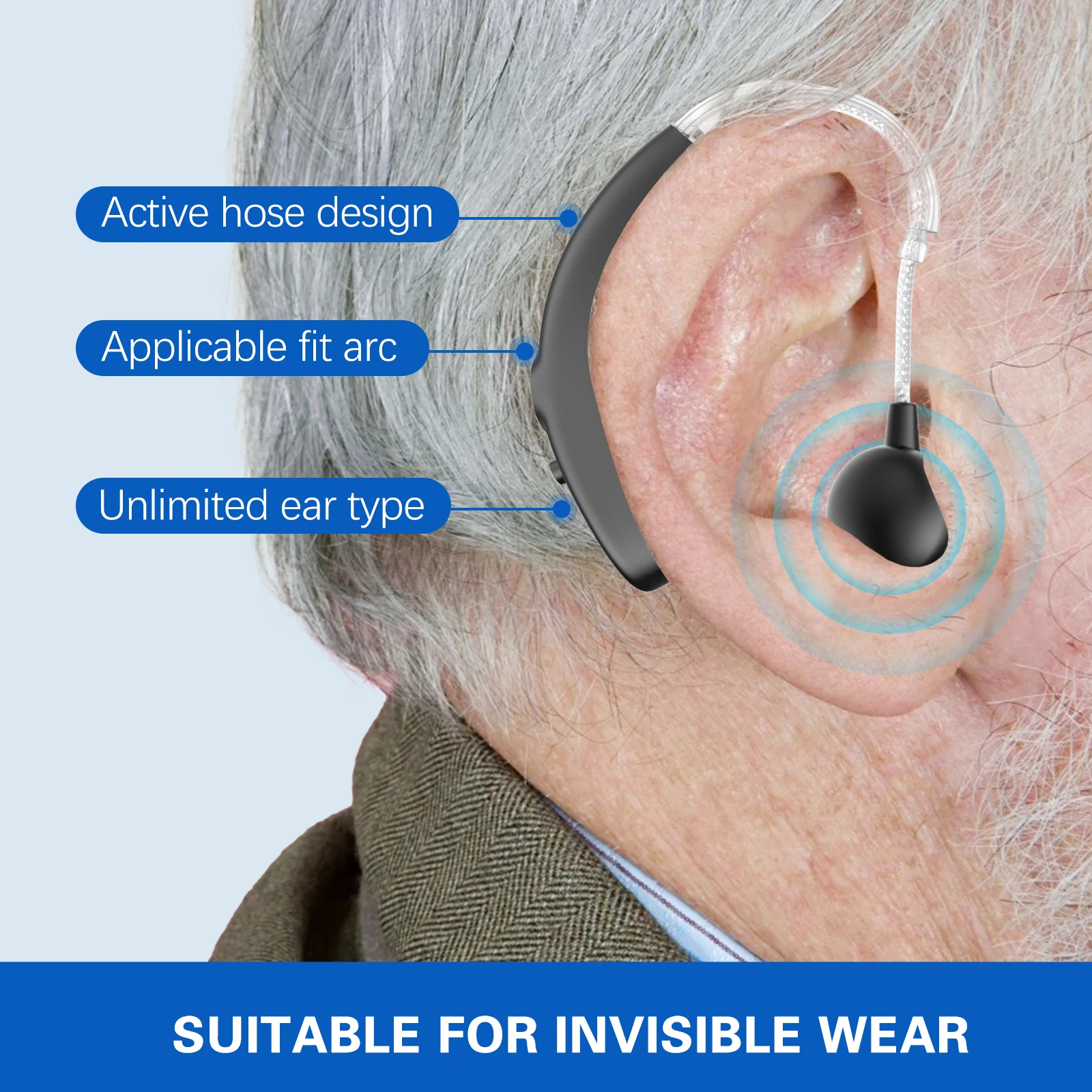 Health & Medical Open Fit BTE Hearing Aids Devices Hearing Loss OTC Hearing Aid