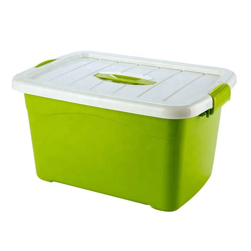 Colorful Multifunction Plastic Big Stackable Storage Latch Box Storage Tote Organizing Container With Durable Lid With Handle