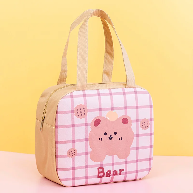 New square cartoon large capacity thermal insulation bag portable bento lunch box bag outdoor picnic food ice pack