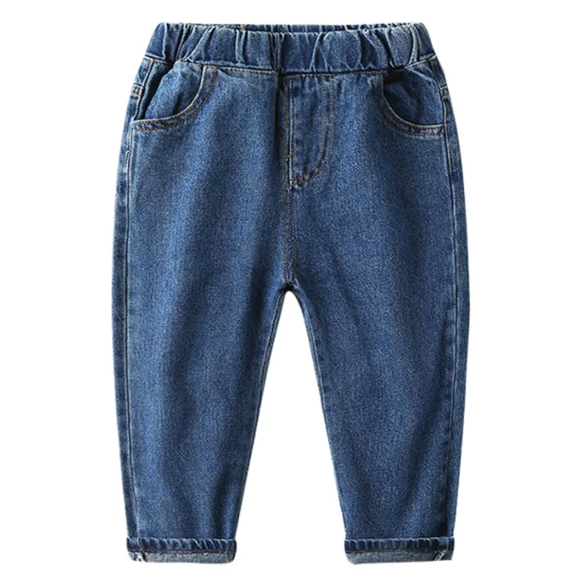 
SE1785 Spring autumn new fashion pure blue simple atmosphere kids jeans pants boys 