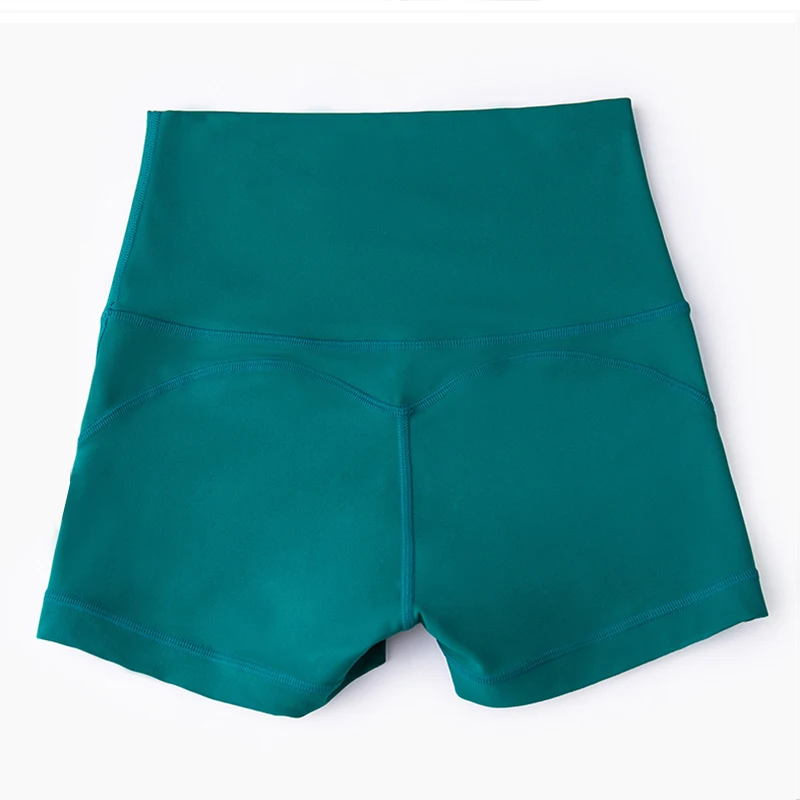 Wholesale lulu Women Sport Yoga Shorts  High Waist Workout Tummy Control Non See-Through short pants