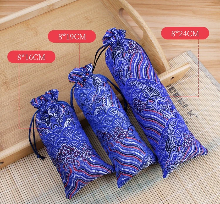 Wholesale Custom Silk Brocade Double Layer Drawstring Pouch Candy Sachet Wallet Jewelry Bag Chinese Style Comb Bag