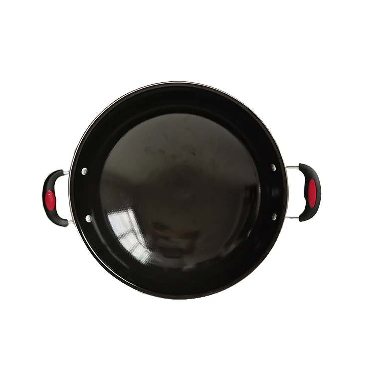 Cheap enamel wok pan Flat bottom round bottom frying pan wok