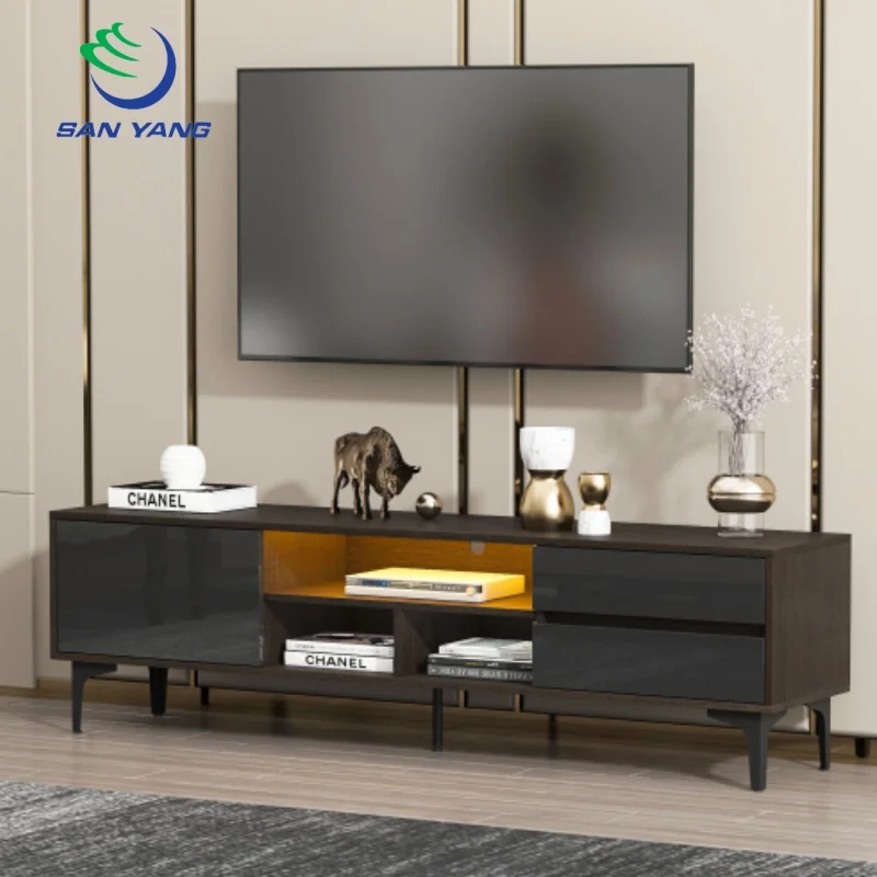 TV Entertainment Center TV Stand Cabinet	Wood Furniture for Living Room Wholesale