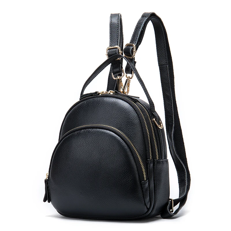 Westal 7003 Korean version of ladies casual backpack women black leather small backpack can be customized girls school backpack