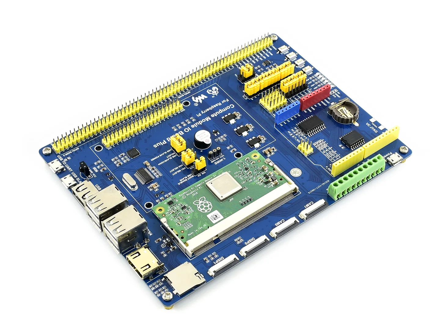 Waveshare Raspberry Pi Compute Module 3+ Development Kit Type A CM3+ 8GB 16GB 32GB Optional with IR Remote Controller