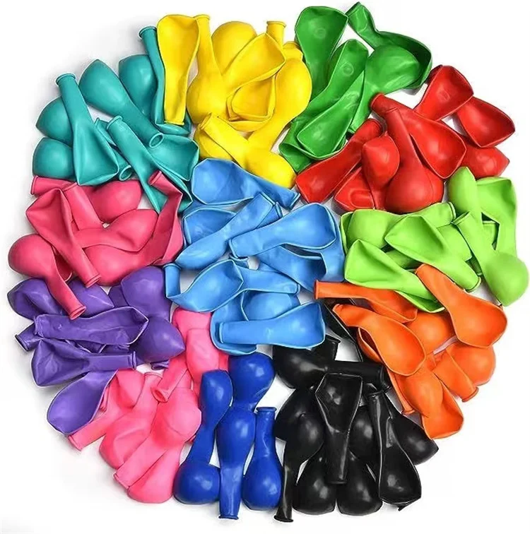 100PCS Premium 10-Inch Assorted Colorful Latex Balloons Bulk Pack for Party Graduation New Year Easter Celebrations