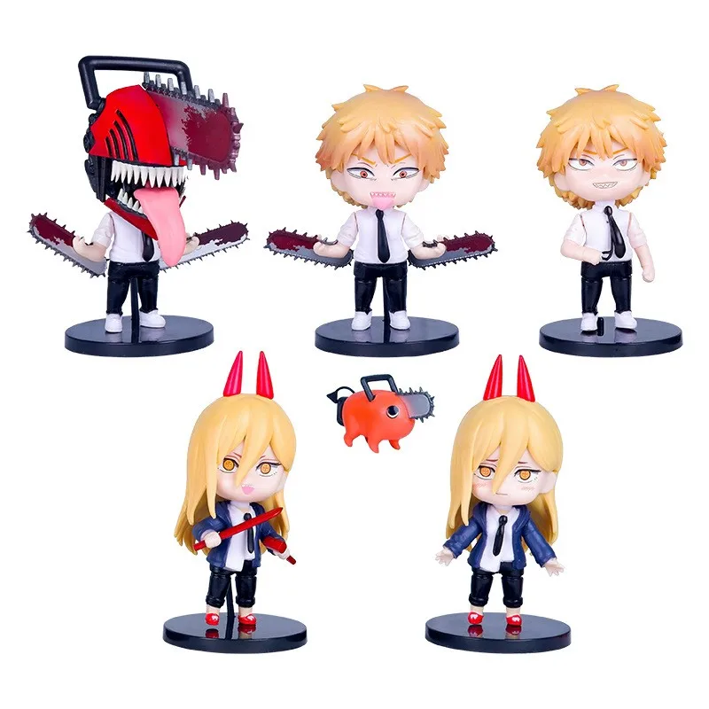 6pcs in Set Chainsaw Mannequin Pava Blood Demon Man Action Figure