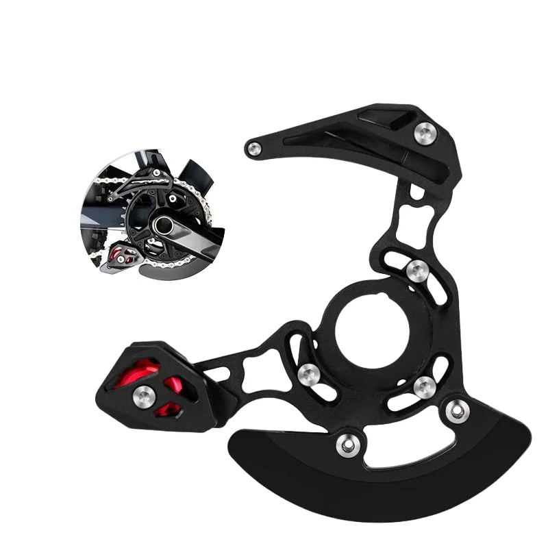 Custom cycling road bike chain guide parts CNC milling sandblasted and black anodized aluminium mountain bike chain guide set