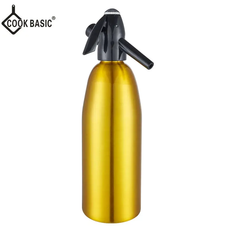 Optimal Products 1.0L Carbonated Siphon Water Soda Bottle Metal Disposable Soda Siphon