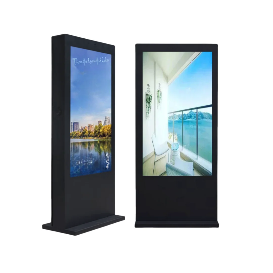 Screens Wall Mounted Outdoor Advertising Display Electric Pylon Totem Sign Social Photo Booth Touch Screen Camera