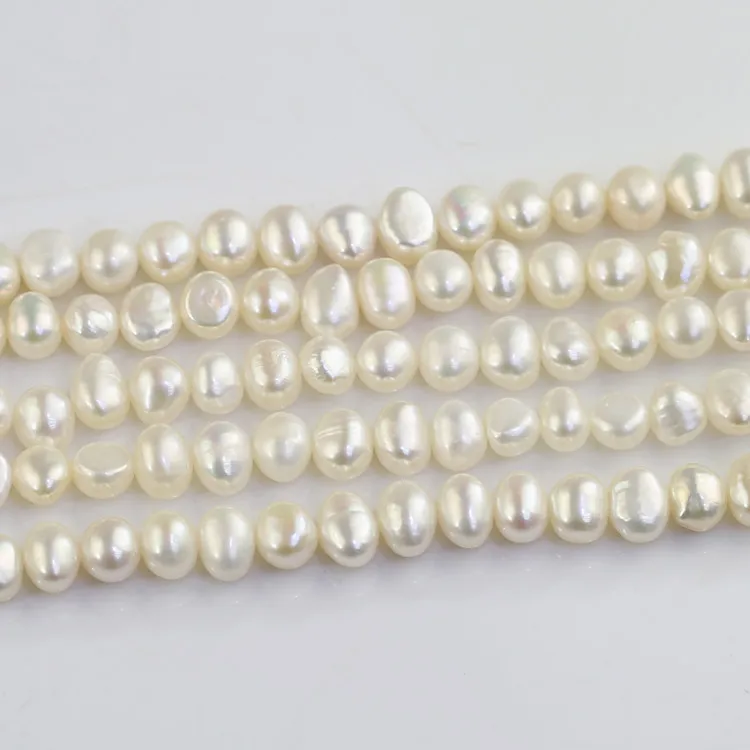 6-7mm AA+ side drilled nugget wholesale freshwater river pearl strands beads baroque pearls wholesale