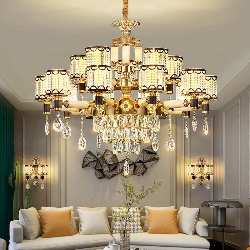 Crystal Luxury Modern Ceiling Chandelier & Pendant Lights for Living Room Hotel Lobby Conference Room jade pendant