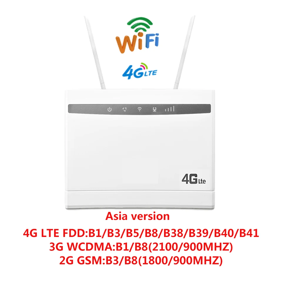Недорогой роутер 4G LTE 300 Мбит/с беспроводной CPE 3G/4G Мобильный Wi-Fi Hotspot со слотом для Sim-карты и 4 внешними антеннами до 32 пользователей