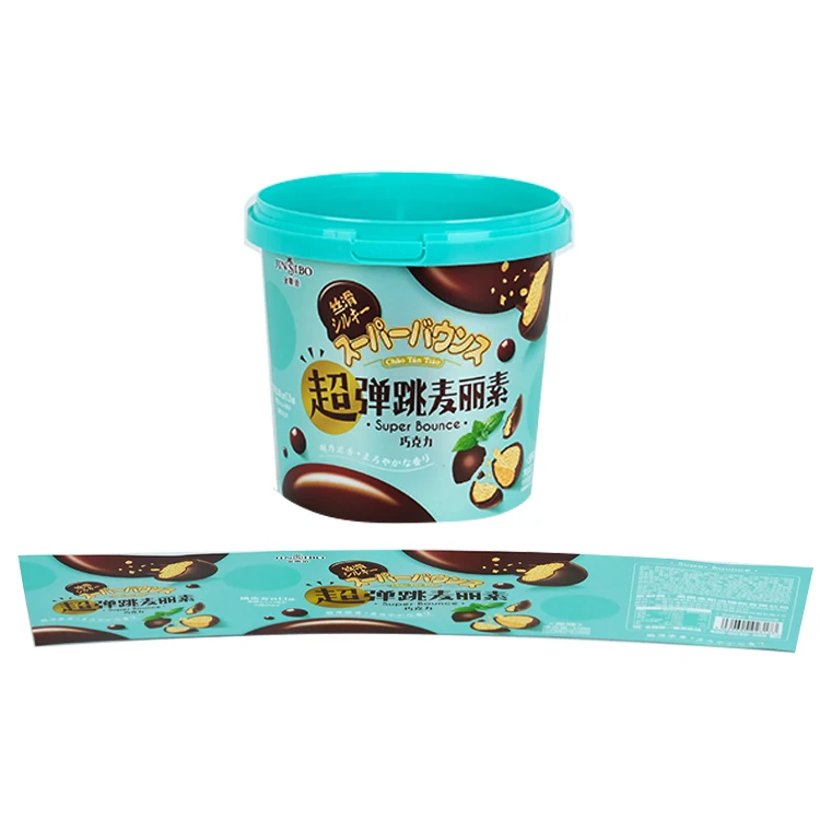 ice cream tub plastic containers wholesale custom IML roll golossy film static tamper evident logo plastic  orange peel cups