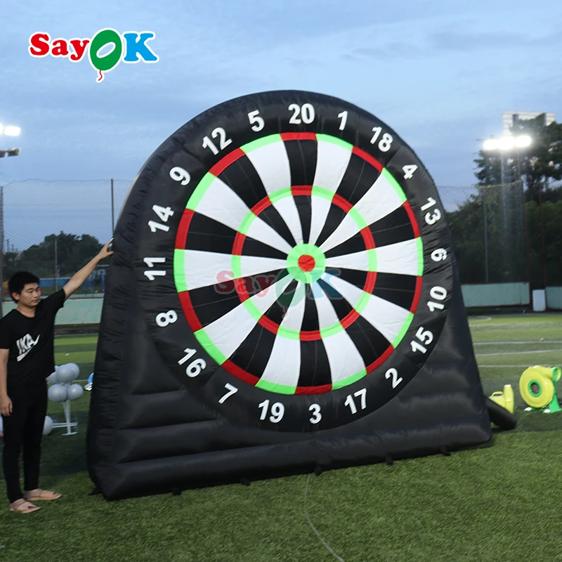 Large Interactive Football Dart Inflatable Sports Games Inflatable Football Darts With 8pcs Balls