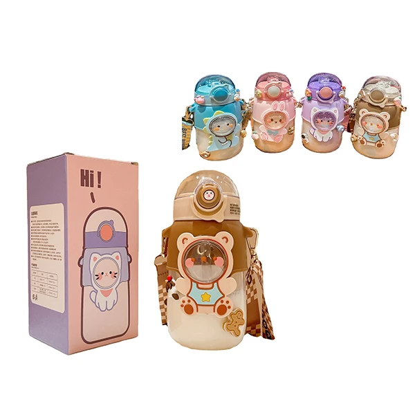 Wholesale Cartoon Drinking Bottle For Kids Custom Pattern Tomatodo With Straw Back To School