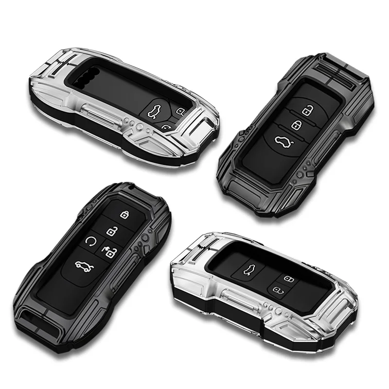 Carbon Car Logo Key Case For Toyota Corolla Prius Camry CHR C-HR RAV4 Land Cruiser Prado Altis Hilux Fortuner 200 Crown Highland