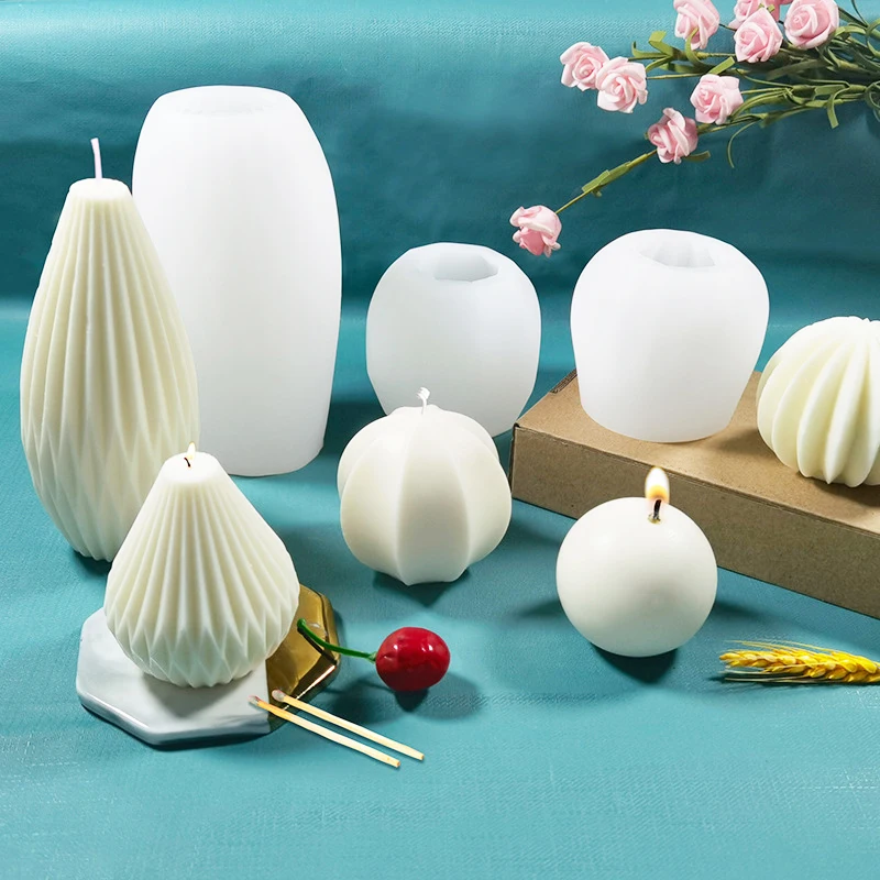 3d Silicone Candle Molds Geometric Shape Silicone Mould For Making Diy Homemade Beeswax Candles Bath Mini Soap Lotion Bar Wax