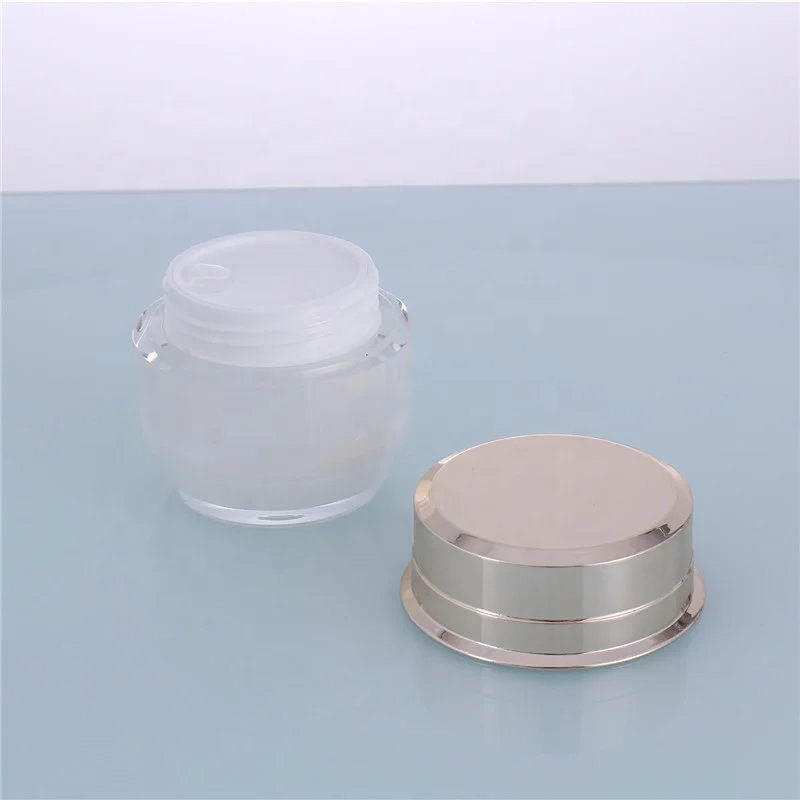 Modern White Cylinder Plastic PS Bottles Acrylic Jars for Cosmetic Packaging