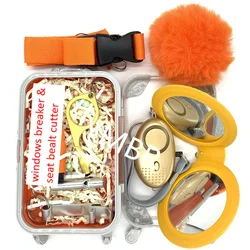 9pcs/set fashion Self Key Chain Woman Alarm Set Safety Defense Keychain Bulk self defense keychain suitcase