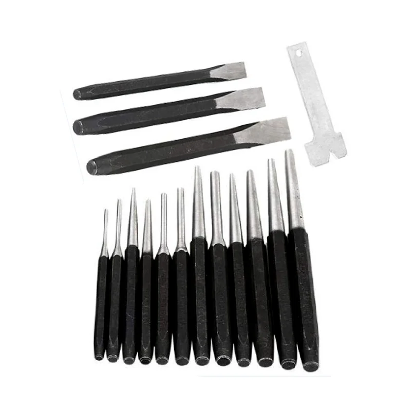 16 Piece Punch and Chisel Set for Wood Working and Masonry Use, Professional Manufacture