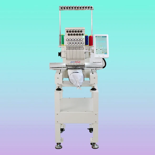 QHM Hat T-shirt Broderie Homeuse Household MINI Single Head High Speed Embroidery Machine with 9/12 Needles
