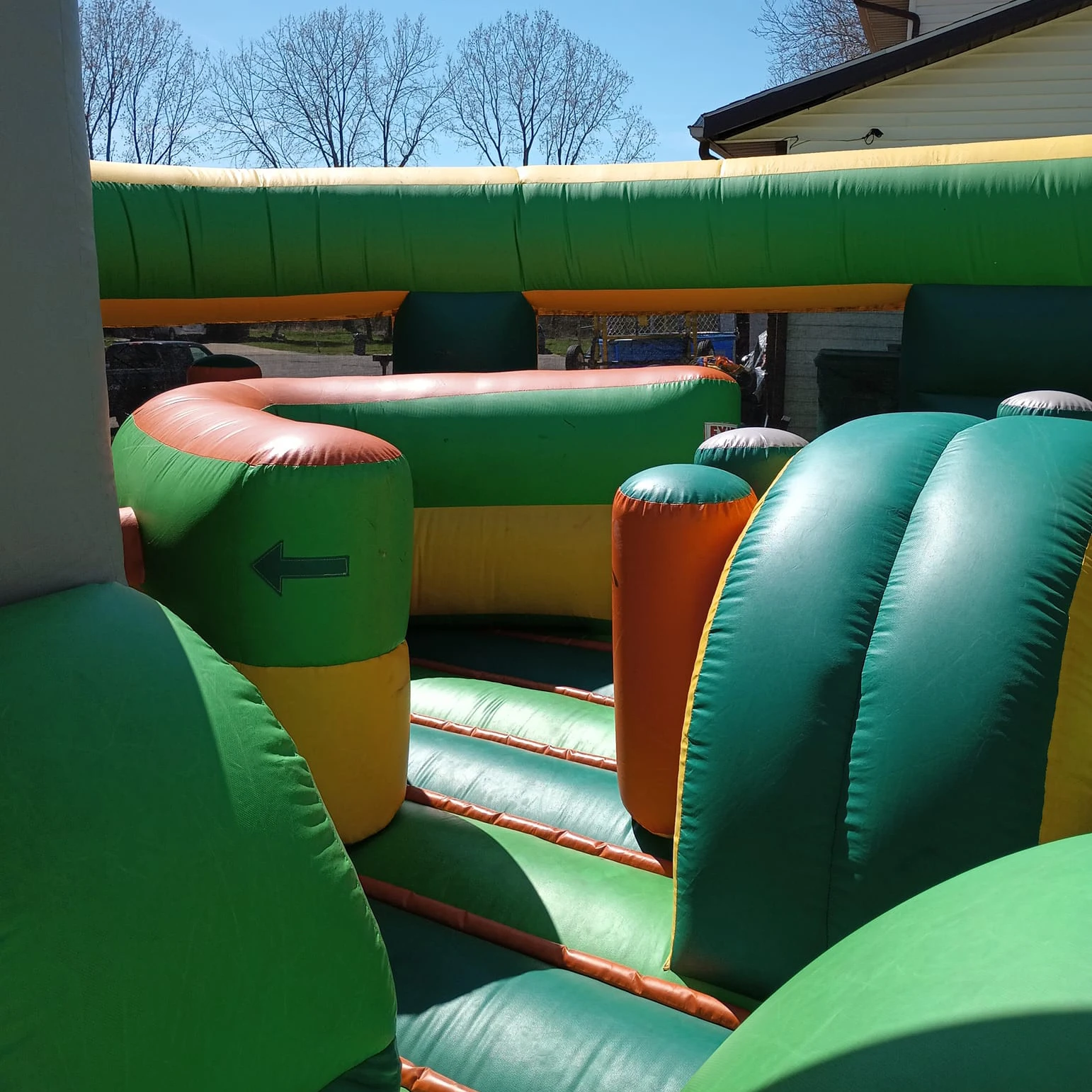 Elephant commercial inflatable obstacle course bounce house for kids Jungle bouncy castle with slide outdoor jumpers inflatable