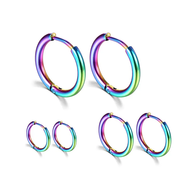Korean Wave New Stainless Steel Blue Purple 2.5 Earrings Fashion Simple Trend Celebrity Accessories BTS-1215