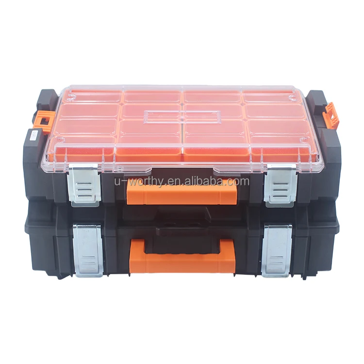 Professional Heavy Duty Four Layer Plastic Garage Trolley Tool Chest Stackable Workshop Storage Combo Tool Box Roller Cabinet