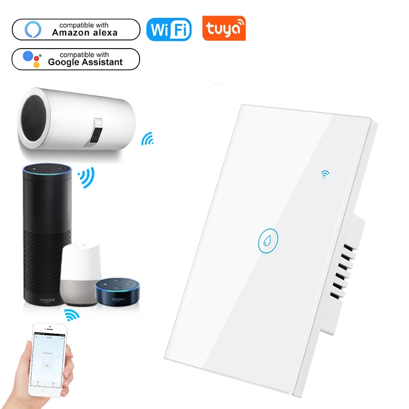 Умный Wi-Fi переключатель для водонагревателя Tuya контрольный совместимый с