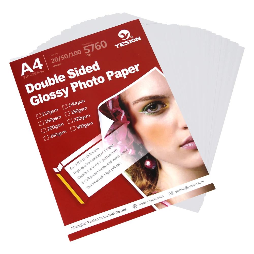 YESION 120g 140g 160g 180g 200g 220g 260 г фотобумага двухсторонняя a3 высокое glossory papel Non-English Language