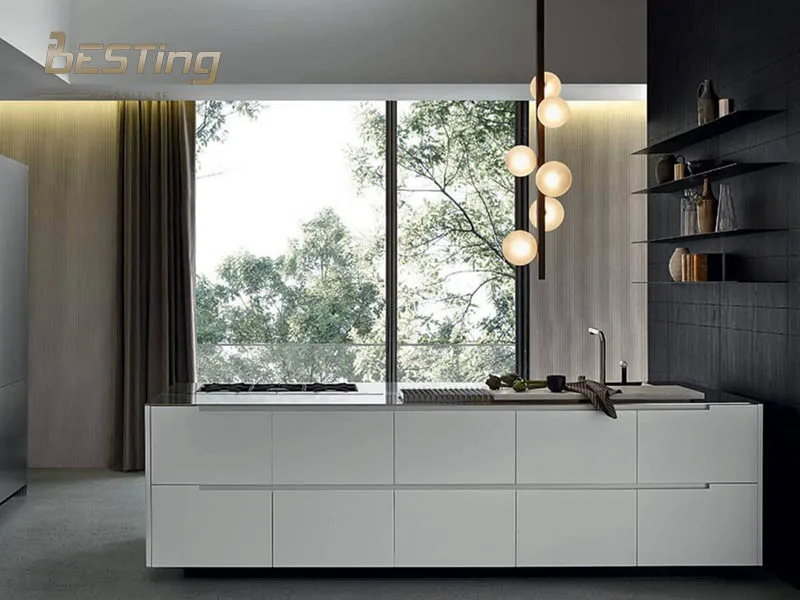 high gloss lacquer modern design aluminium stainless steel from china kitchen wall cabinet