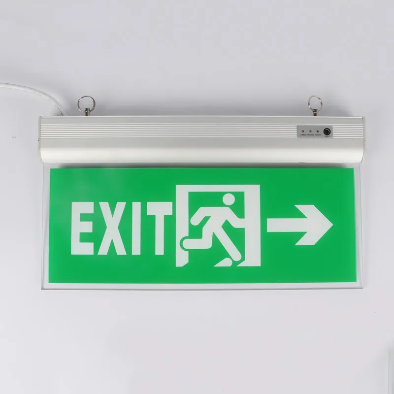 Customized Rechargeable Fire Safety Sign Light 6W 3W Emergency Exit Sign