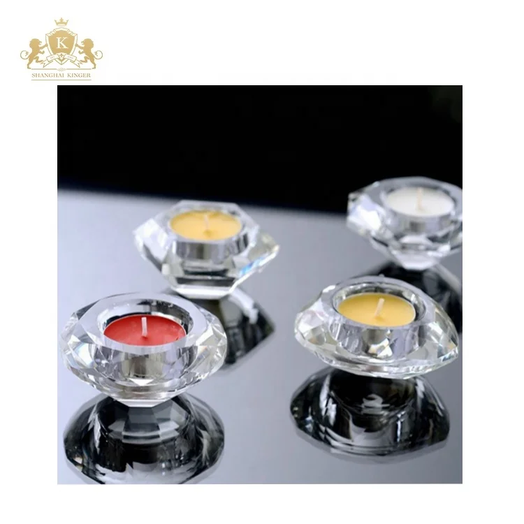 
Crystal Acrylic Diamond Shape Tea Light Candle Holder China Eco-friendly Plastic Clear Original Weddings for Table Decoration 