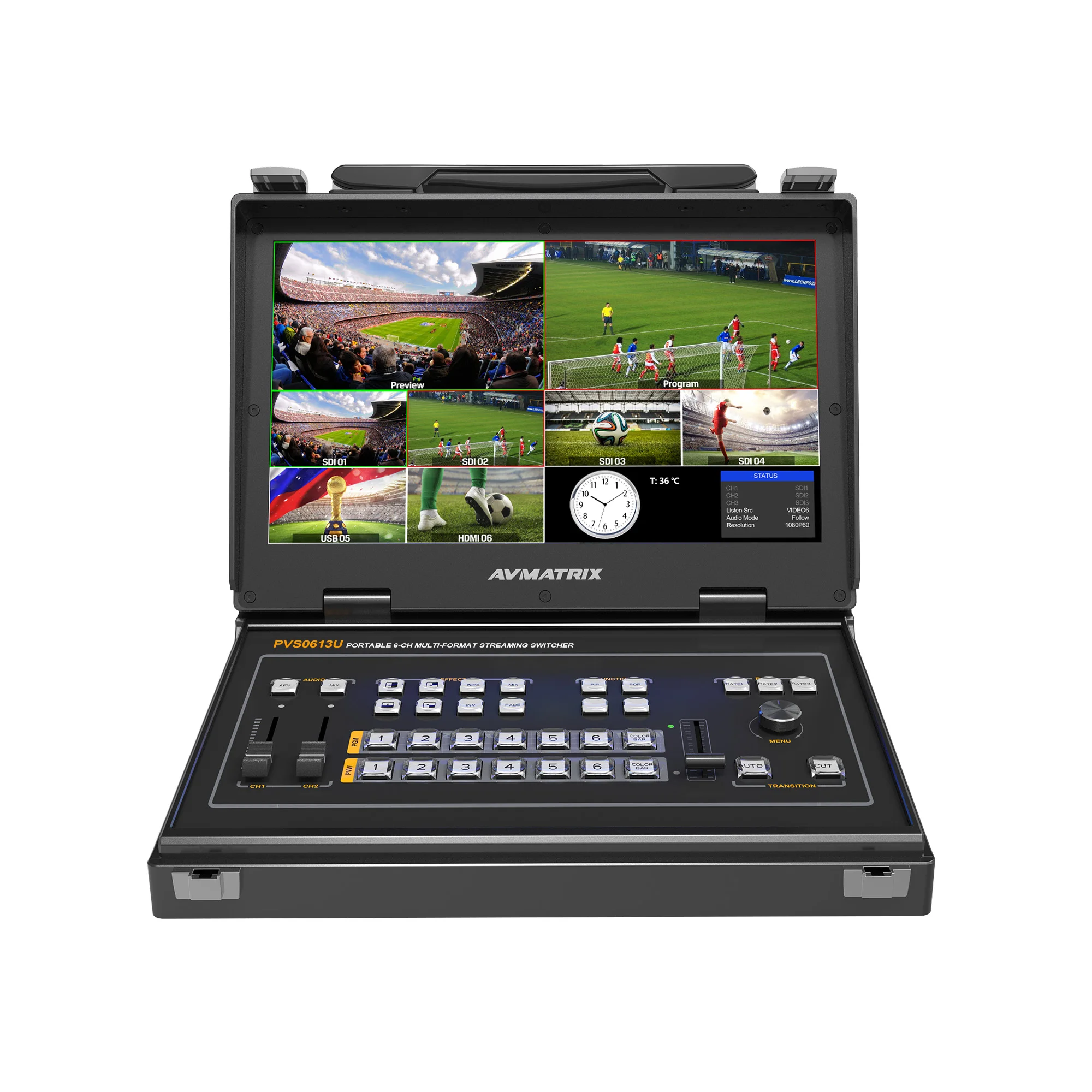 Видеопереключатель AVMATRIX PVS0613U 6CH SDI/HDMI Livestream для вещания церкви и