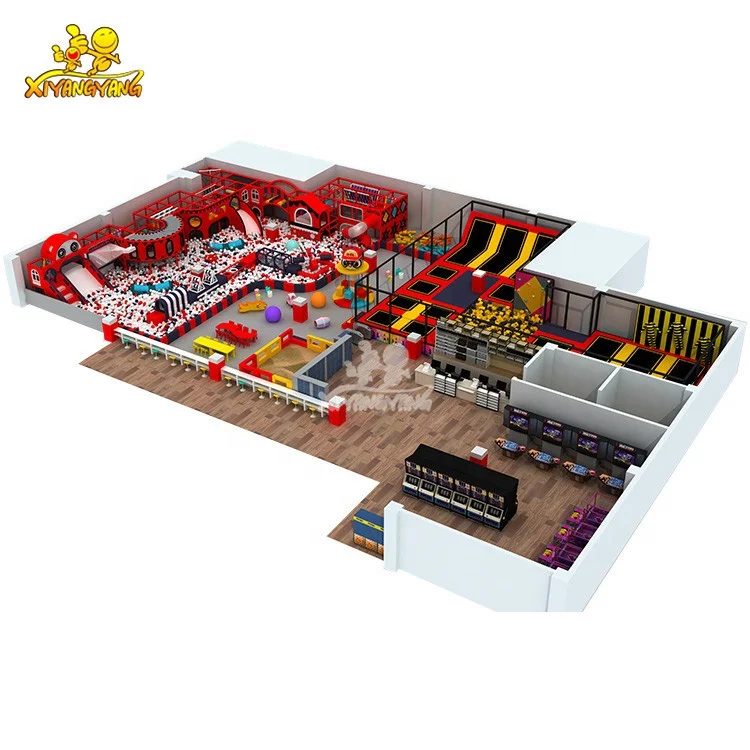 
Factory price commercial kids trampoline park design suppliers bungee jumping indoor trampoline with handle 