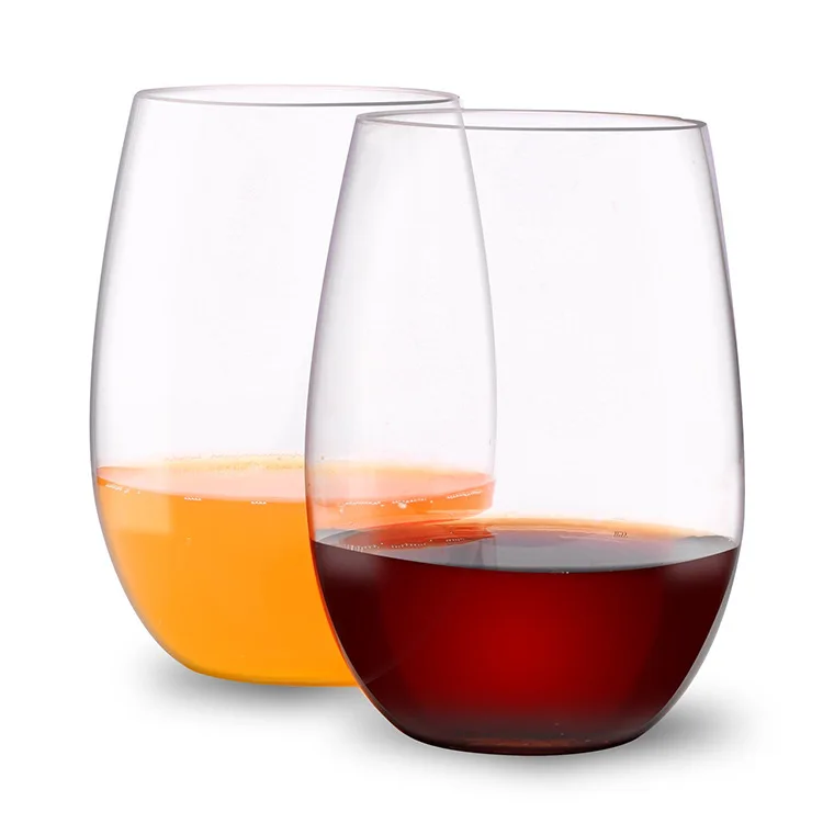 Plastic Stemless Wine Glass Free Samples Unbreakable Reusable Tritan Wine Glass
