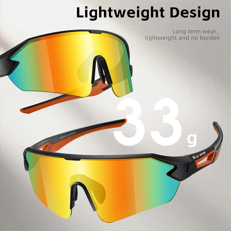 WEST BIKING Bicycle Cycling Running Fishing Outdoor Sports Photochromic Polarized Glasses UV Protection PC Lens Sunglasses