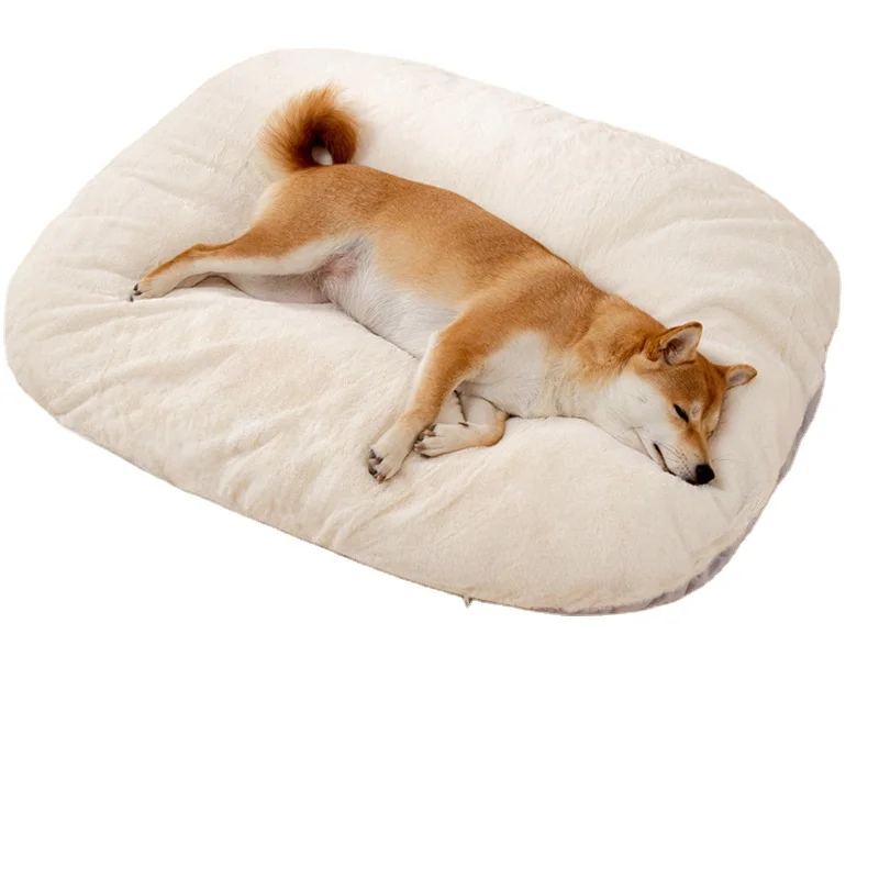 OEM Comfortable And Soft Rectangle Dog Bed Non-Slip PP Cotton Velvet Warmth Dog Sofa Bed Washable For Cat Dog Animals