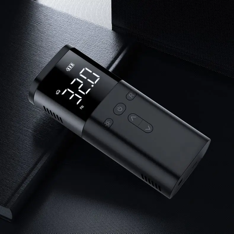 Portable Air Compressor Car Tyre Inflator  Pump Tire Inflator  Pump Light Weight Portable 12V Max Motorcycle Black