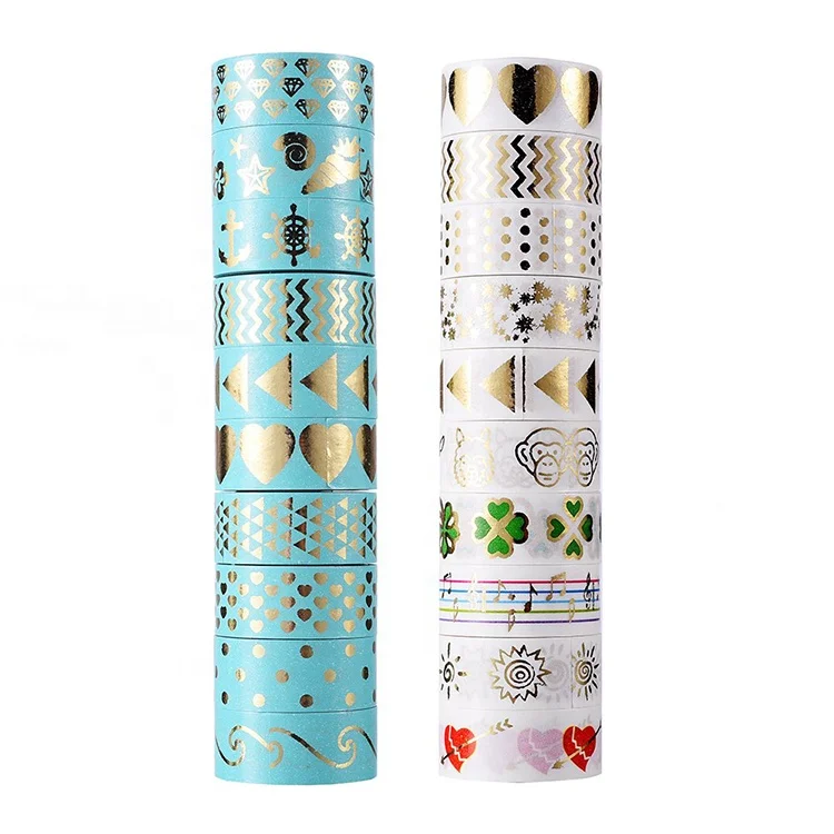Hot Sale Gold foil Colorful Japanese Masking washi Tape For Scrapbook