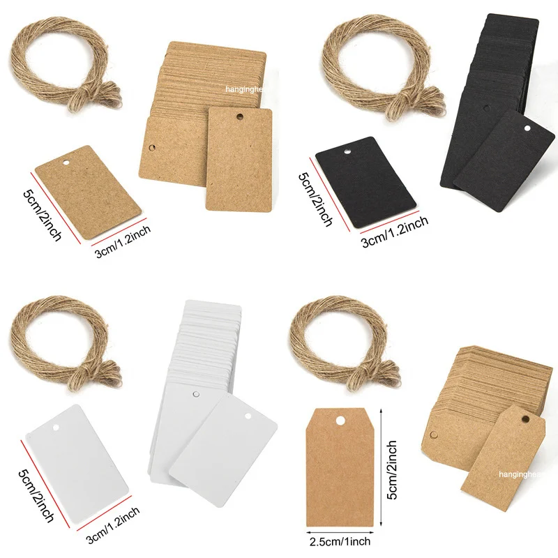 China factory custom design embossed logo kraft paper tags for jeans string label